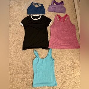 SHEIN Black, Pink, and Blue Tank Tops